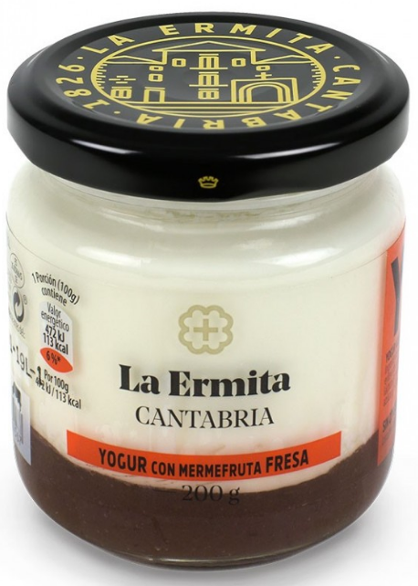 Yogur La Ermita, con mermelada fresa