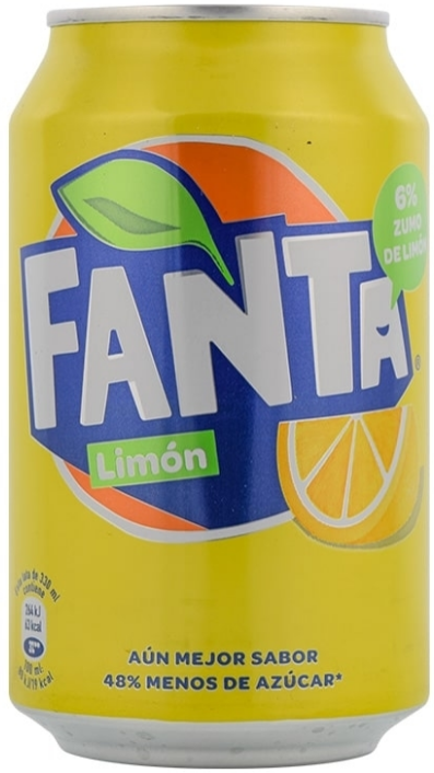 Fanta limón, bote 33 cl..
