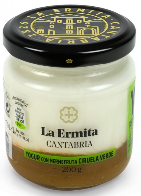 Yogur La Ermita, con mermelada ciruela verde