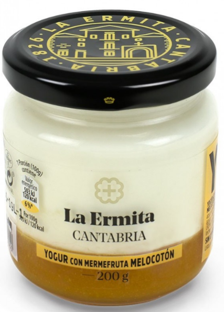 Yogur La Ermita, con mermelada melocotón